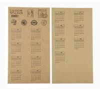 Autocollant d'index de calendrier de papier kraft de dix mille ans et 12 mois auto-remplis autocollant d'étiquette de classification de journal 2 pouces créatifUn design ingénieux