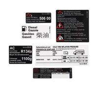 Autocollant d'informations pour VOLKSWAGEN Transporter T4 (1990-07/2003)