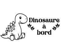 Autocollant Dinosaure à Bord, Sticker Décoratif pour Voiture, Vinyle noir