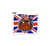 Autocollant Drapeau anglais avec bulldog 10 x 12 cm