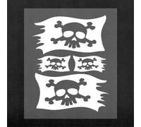 Autocollant Drapeau pirate blanc 14 x 16 cm