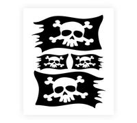 Autocollant Drapeau pirate noir 14 x 16 cm