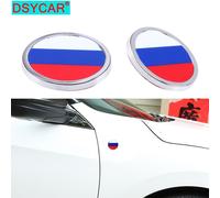 Autocollant Drapeau Russe En Métal, Mini Emblème Rond, Accessoires Extérieurs De Voiture, 1 Pièces