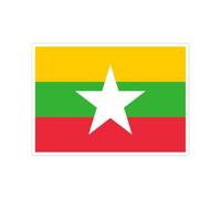 Autocollant drapeau sticker impermeable grande taille a4 birmanie myanmar