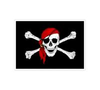 Autocollant drapeau sticker impermeable grande taille a4 jack rackham pirate