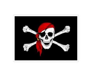 Autocollant drapeau sticker impermeable grande taille a4 jack rackham pirate