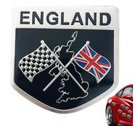 Autocollant drapeau Union Jack chromé | Autocollant de voiture | Badges chromés | Drapeau Angleterre Union Jack | Emblème | Badge graphique pour voiture de course