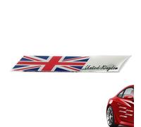 Autocollant drapeau Union Jack chromé | Autocollant de voiture | Badges chromés | Drapeau Angleterre Union Jack | Emblème | Badge graphique pour voiture de course
