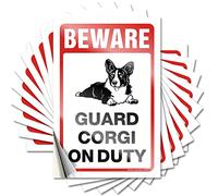 Autocollant drôle Beware! Guard Corgi On Duty Autocollant drôle 10 pcs autocollants drôles autocollants de voiture (taille : 6 x 9 cm)
