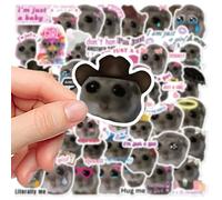 Autocollant drôle de hamster, autocollant de hamster qui pleure,Mignon Meme Mignon Triste Hamster Autocollant Décalcomanies - imperméable en PVC avec grands yeux de Hamster drôle, 56 pièce