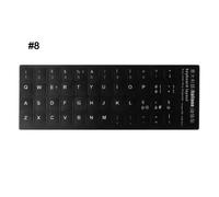 Autocollant Durable De Langue De Clavier Russe/Français/Espagnol/Japonais/Allemand/Arabe/Coréen/Italien Fond Noir Avec Blanc Pour