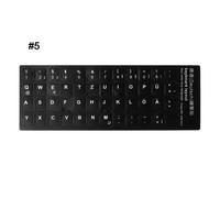 Autocollant Durable pour clavier russe,français,espagnol,japonais,allemand,arabe,coréen,italien,arrière-plan noir avec letlette blanche #C