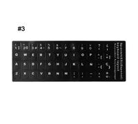 Autocollant Durable pour clavier russe,français,espagnol,japonais,allemand,arabe,coréen,italien,arrière-plan noir avec letlette blanche #B