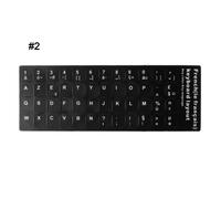 Autocollant Durable pour clavier russe,français,espagnol,japonais,allemand,arabe,coréen,italien,arrière-plan noir avec letlette blanche #A