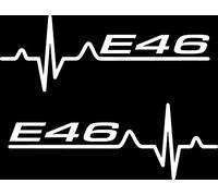 Autocollant E46 pour tuning de voiture - Avec battement de cœur - Convient pour BMW (blanc)