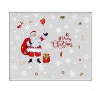 Autocollant électrostatique en PVC pour fenêtre, motif Père Noël, flocon de neige, impression double face, convient pour une utilisation saisonnière sur verre et surfaces lisses