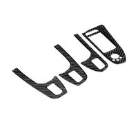 Autocollant en fibre de carbone, habillage de panneau d'accoudoir de porte, cadre de boutons de levage de vitres, habillage de panneau d'accoudoir de porte intérieur gauche, autocollant d'habillage po