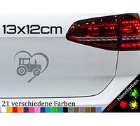 Autocollant en forme de c ur pour tracteur agriculteur Trekker Tracteur JDM Love Bulldog 13 x 12 cm en 21 couleurs