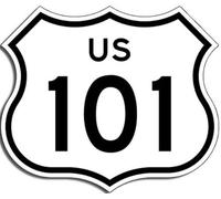 Autocollant en forme de panneau US Highway 101 (California Hollywood Freeway)