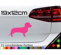Autocollant en forme de teckel - Motif : chien de chasse - 19 x 12 cm - 21 couleurs
