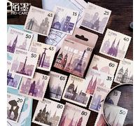 Autocollant En Papier Timbre Du Monde Vintage, Étiquette Scrapbook Décoratif Kawaii, Pour Journal Intime Planificateur, Papeterie Fournitures Scolaires, 46 Pièces/Lot