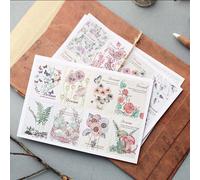 Autocollant En Papier Timbre Fleur Vintage, Étiquette Scrapbook Planificateur, Papeterie Décorative Pour Journal Intime, Fournitures Scolaires, Diy Bricolage, 3 Pièces/Lot