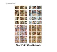 Autocollant En Papier Washi Séries Collector Rétro, Étiquette Décorative, Décor Pour Bricolage, Scrapbooking, Conte De Fées, Album De Journal Intime, 100 Pièces/Ensemble