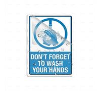 Autocollant en plastique acrylique avec inscription « Don't Forget To Wash Your Hands » - 15,2 x 20,3 cm - Facile à appliquer pour le bureau/le travail