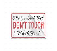 Autocollant en plastique acrylique avec inscription « Please Look But Don T Touch Thank You » - 15,2 x 20,3 cm - Utilisation au bureau ou au travail - Facile à appliquer