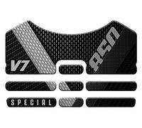 Autocollant en résine effet 3D, compatible avec moto Guzzi Stone V7 850 Special (Silver Stripe Monochrome, pare-herbe)