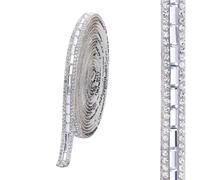 Autocollant en strass en verre cristal, 1 mètre, ruban de diamant, autocollant DIY, artisanat, décoration de téléphone de voiture pour Fête Vêtements(8mm)