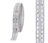 Autocollant en strass en verre cristal, 1 mètre, ruban de diamant, autocollant DIY, artisanat, décoration de téléphone de voiture pour Fête Vêtements(15mm)