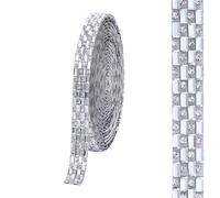 Autocollant en strass en verre cristal, 1 mètre, ruban de diamant, autocollant DIY, artisanat, décoration de téléphone de voiture pour Fête Vêtements(10mm)
