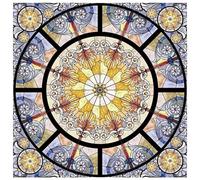 Autocollant en Verre vitrail fenêtre dépolie Papier électrostatique Art Peinture rétro église(Color 13,30x80cm)