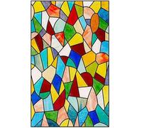 Autocollant en Verre vitrail fenêtre dépolie Papier électrostatique Art Peinture rétro église(Color 5,40x80cm)