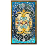 Autocollant en Verre vitrail fenêtre dépolie Papier électrostatique Art Peinture rétro église(Color 7,50x120cm)