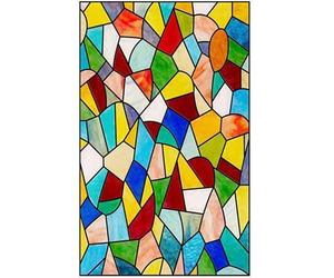 Autocollant en Verre vitrail fenêtre dépolie Papier électrostatique Art Peinture rétro église(Color 5,40x80cm)