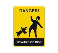 Autocollant en vinyle avec inscription « Beware of Dogs » - V5 - 6,8 x 8,6 cm (l x H)