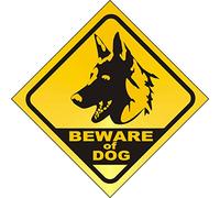 Autocollant en vinyle avec inscription « Beware of Dogs Warning » - V3 - 12 cm de large x 12 cm de haut