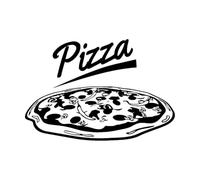 Autocollant en vinyle avec logo de pizza pour restaurant, pizzeria, fenêtre en vinyle, amovible, affiche murale, décoration de cuisine, extra large - 58 x 84 cm