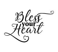 Autocollant en vinyle « Bless Your Heart » - Country - South Ranch - Mother - Sarcastic - Humour - Femme/fille/fiancée - People - Cowboy - Ranch - Cowgirl - Stone Country - Country - Autocollant en vinyle - Pour voiture, van-SUV - Fenêtre - Wall Cup TOP-ONE 5 Autocollant simple en pouces DS10039