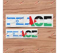 Autocollant en Vinyle Brillant avec Inscription « Palestine Israël Paix Gaza » (Lot de 2) (10,2 cm, 15,2 cm) pour Voiture, Bateau, Ordinateur Portable