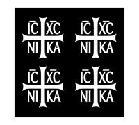 Autocollant en Vinyle «christianisme orthodoxe IC XC Ni Ka», 4 pièces, 10x10CM, décorations Automobiles imperméables sans arrière-Plan(30300 White)