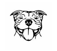 Autocollant en Vinyle for fenêtre de Voiture, 16x13,5 cm, Staffy Staffordshire Bull Terrier, Chien Staffie, décor Noir/Argent (Color : Black)