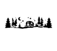 Autocollant en Vinyle for Voiture, Motif Montagne silencieuse, désert, Solitaire, décoration Graphique, Accessoires de réglage de Voiture(Black,180X45CM)