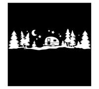 Autocollant en Vinyle for Voiture, Motif Montagne silencieuse, désert, Solitaire, décoration Graphique, Accessoires de réglage de Voiture(Silver,80X20CM)