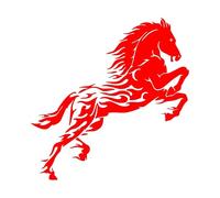 Autocollant en Vinyle for Voiture « Vous ne Pouvez Pas Marcher sans Un Cheval »(Red,24.3X25CM)