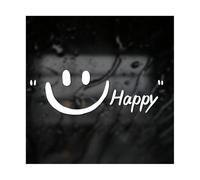 Autocollant En Vinyle Happy Smiley Face, Autocollant Étanche Pour Carénage De Voiture, Réservoir De Carburant(Wit,S)