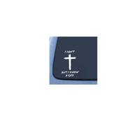 Autocollant en vinyle « I Can't But I Know A Guy » pour voiture, motif croix chrétienne, durable et résistant aux intempéries, pour fenêtre, pare-chocs, ordinateur portable, boîte à outils, gobelet