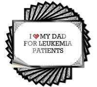 Autocollant en vinyle imperméable avec citation « I Love My Dad » pour patients atteints de leucémie pour porte neutre en silicone (8 x 12 cm)